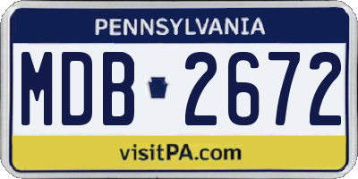 PA license plate MDB2672