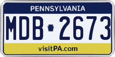 PA license plate MDB2673
