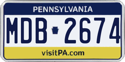 PA license plate MDB2674