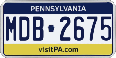 PA license plate MDB2675