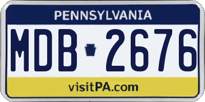 PA license plate MDB2676
