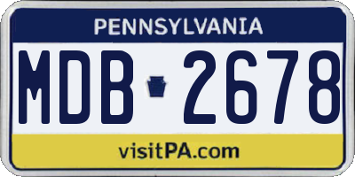 PA license plate MDB2678