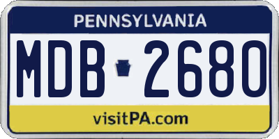 PA license plate MDB2680