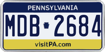 PA license plate MDB2684