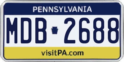 PA license plate MDB2688