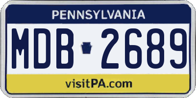 PA license plate MDB2689