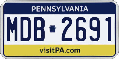 PA license plate MDB2691
