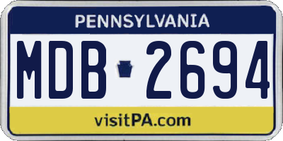 PA license plate MDB2694
