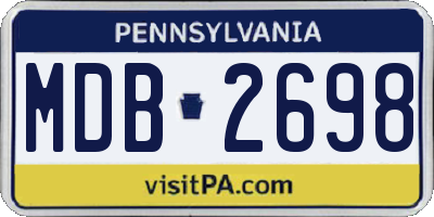 PA license plate MDB2698