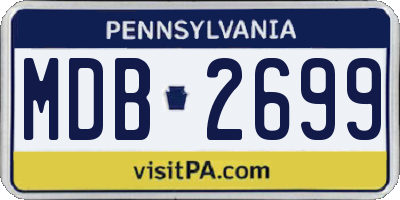 PA license plate MDB2699