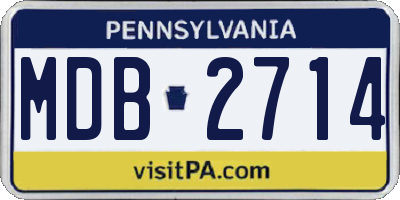 PA license plate MDB2714