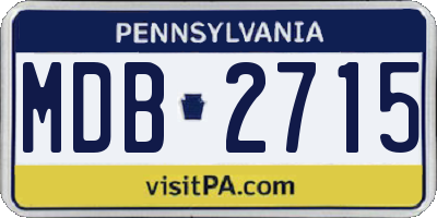 PA license plate MDB2715