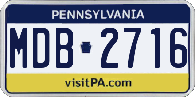 PA license plate MDB2716