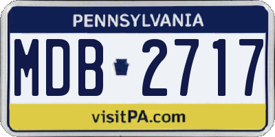 PA license plate MDB2717