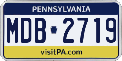 PA license plate MDB2719
