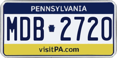 PA license plate MDB2720