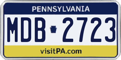 PA license plate MDB2723