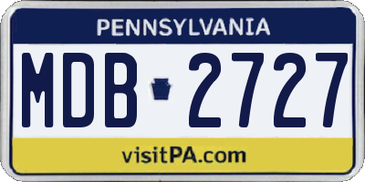 PA license plate MDB2727