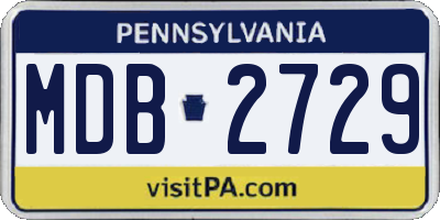 PA license plate MDB2729