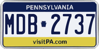 PA license plate MDB2737