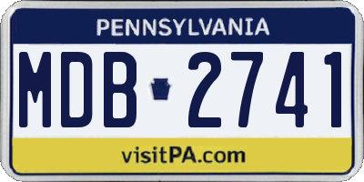 PA license plate MDB2741
