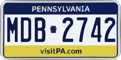 PA license plate MDB2742