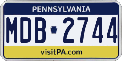 PA license plate MDB2744