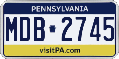 PA license plate MDB2745