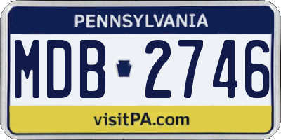 PA license plate MDB2746