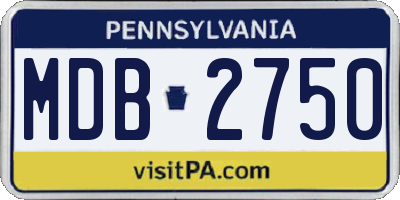 PA license plate MDB2750