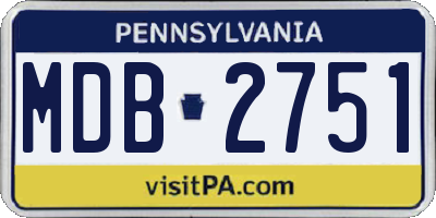 PA license plate MDB2751