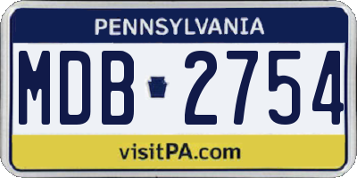PA license plate MDB2754