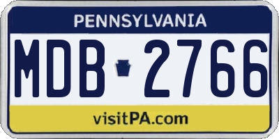 PA license plate MDB2766