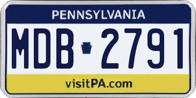 PA license plate MDB2791