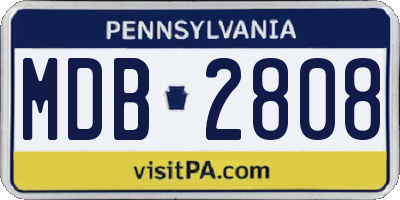 PA license plate MDB2808