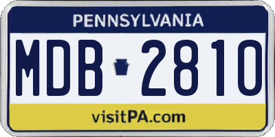 PA license plate MDB2810