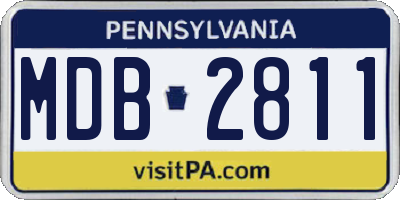 PA license plate MDB2811