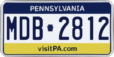 PA license plate MDB2812
