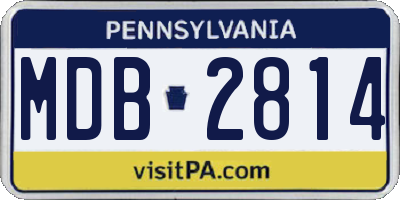 PA license plate MDB2814