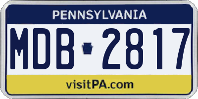 PA license plate MDB2817