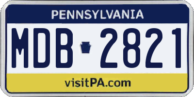 PA license plate MDB2821