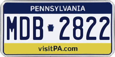 PA license plate MDB2822