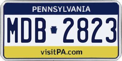 PA license plate MDB2823