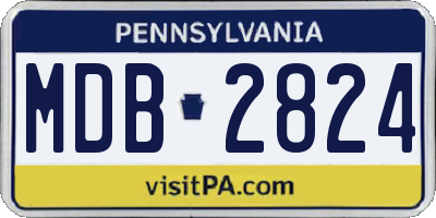 PA license plate MDB2824