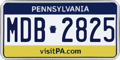 PA license plate MDB2825