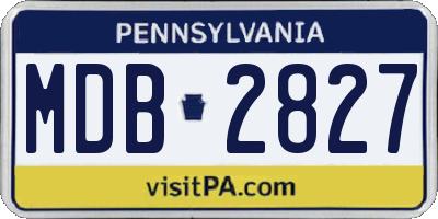 PA license plate MDB2827