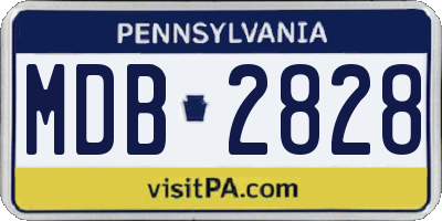 PA license plate MDB2828