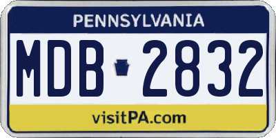 PA license plate MDB2832
