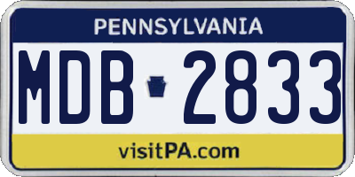 PA license plate MDB2833