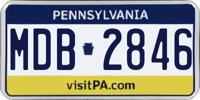 PA license plate MDB2846